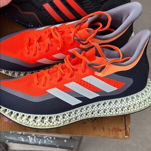 Adidas Men's Vibrant Orange and Black Athletic Shoes